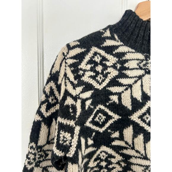 Vintage Ralph Lauren Hand Knit 100% Worsted Wool Fair Isle Sweater Size Medium - Picture 4 of 6